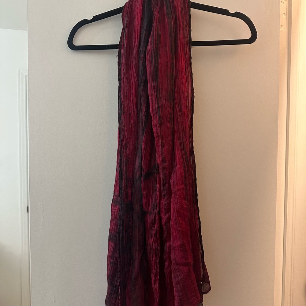 Elegant Red and Black Women's Scarf